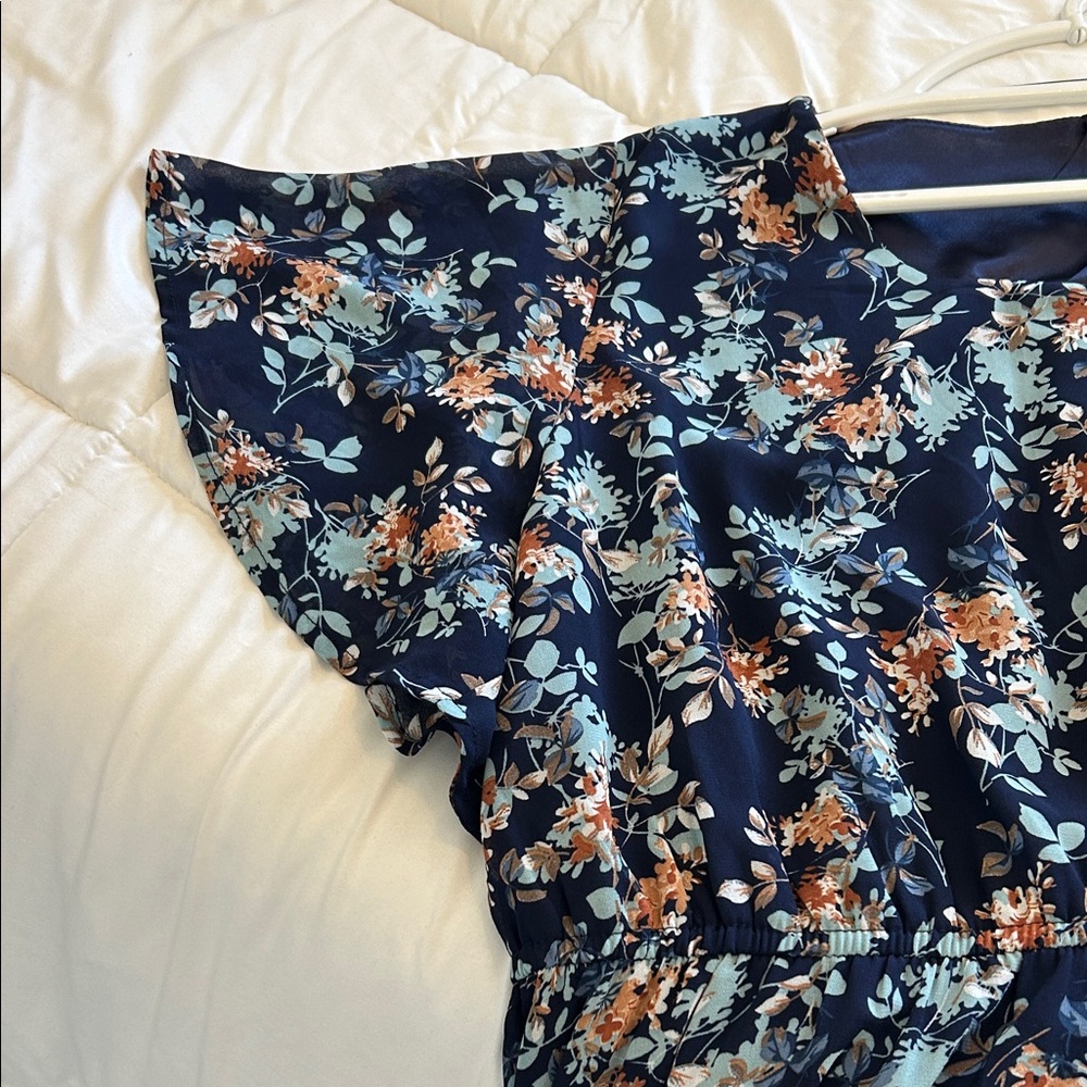 Floral Short Sleeve Floral NavyDress 22 - Picture 6 of 6